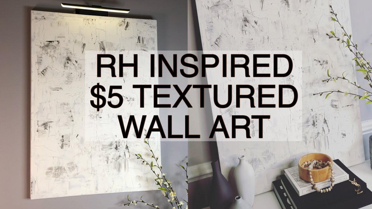 RH Inspired || $5 DIY Textured Canvas wall Art||Thrift flip