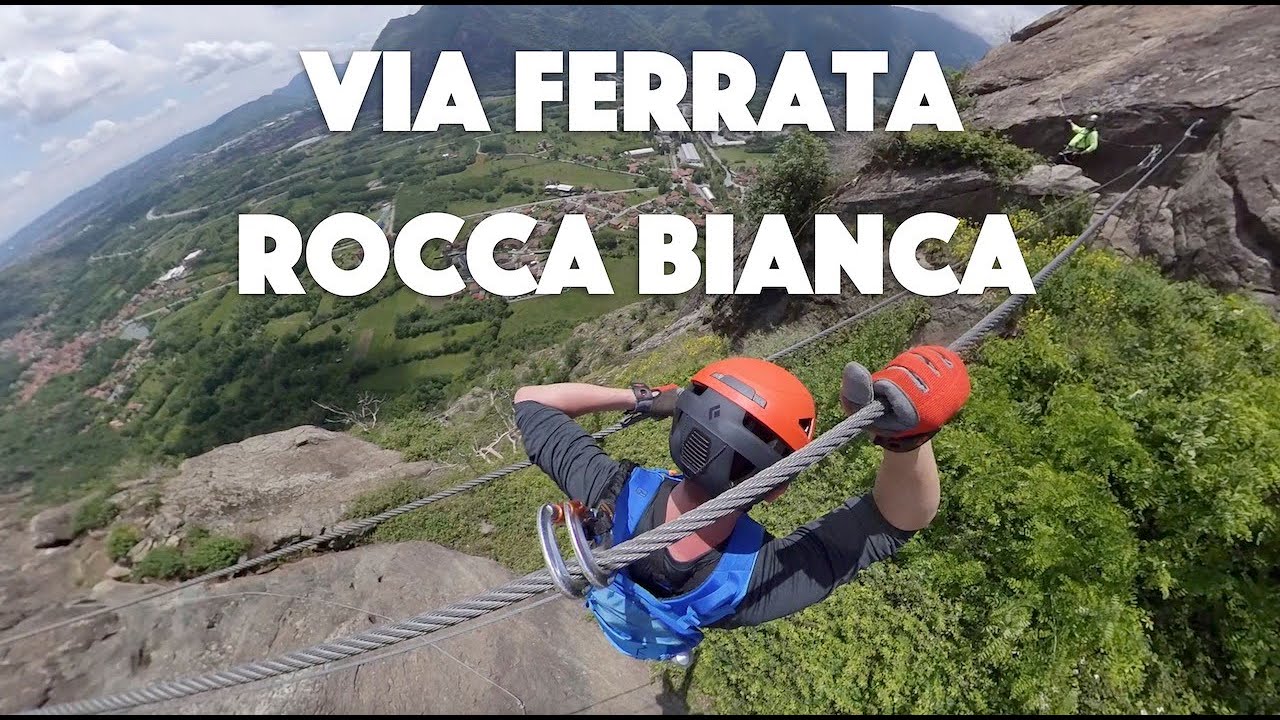 Ferrata Rocca Bianca in Caprie, Italy.