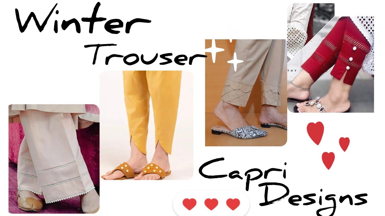 Winter Capri Designs|| Winter Trouser Designs|| Simple Winter shalwar and Plazo Designs in 2022_2023