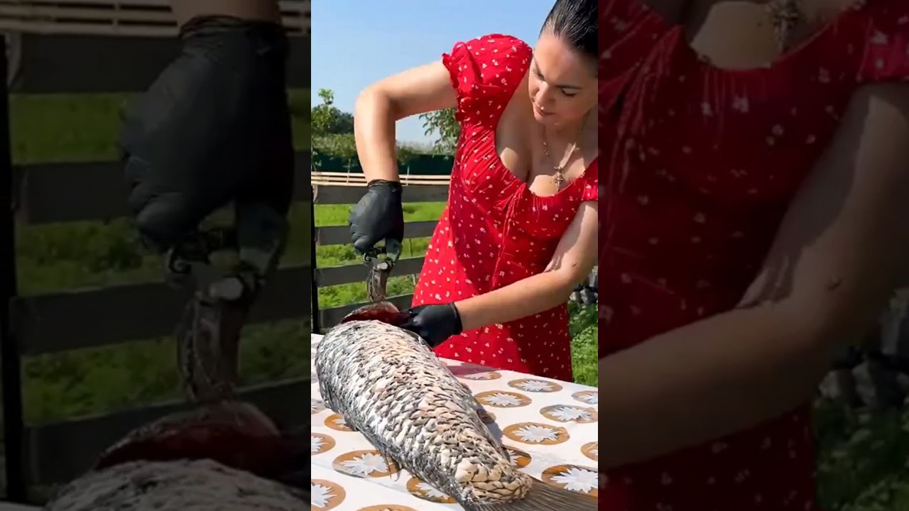 Red-shelled Scented Carp performed by girls! The Secret to a Delicious Lunch #villagefood #asmrfood