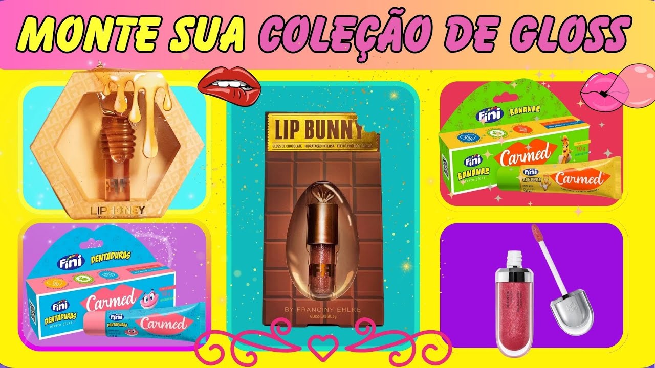 Monte Sua Coleção de Gloss dos Sonhos | Quiz de Maquiagem Perfeita ✨💄