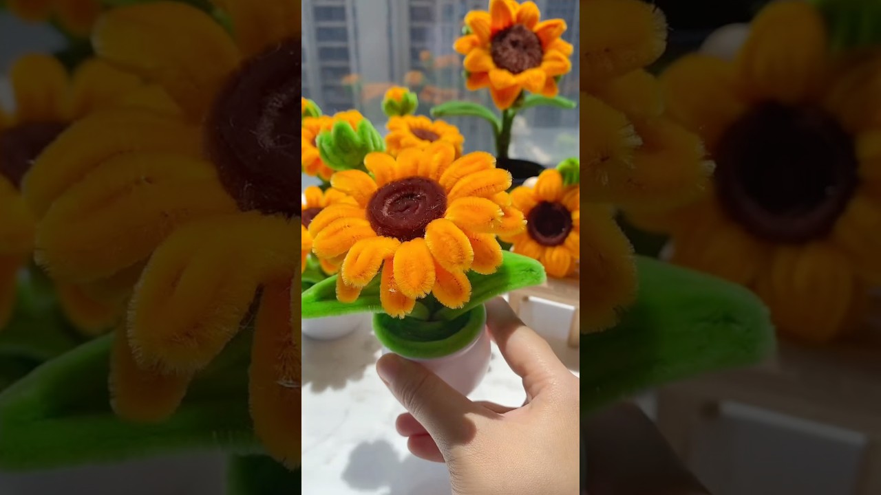 Handmade diy pipe cleaner flowers #handmade #diy #gift #diyflower #diycrafts #flowercraft #flowers