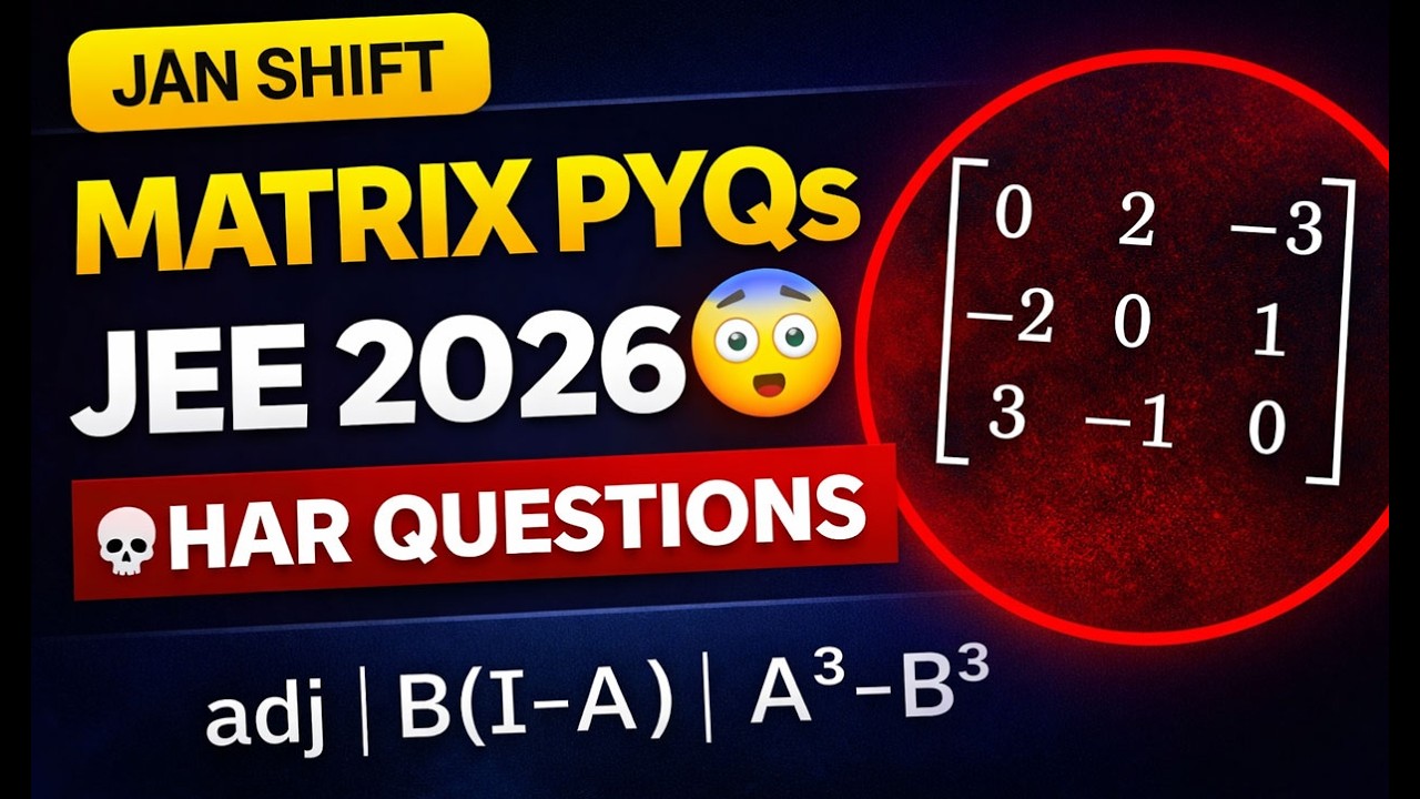 JEE Main 2026 Matrix PYQs | Adjoint, Inverse & Determinant Killer Questions