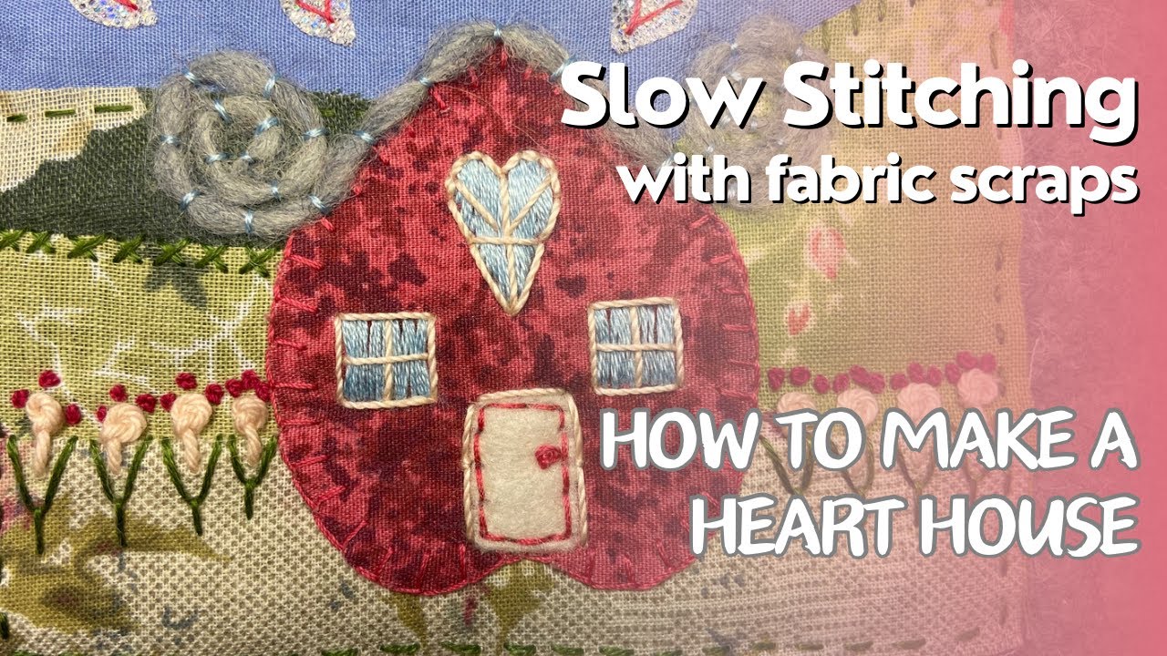 How To Make Slow Stitched Landscape Art Using Fabric Scraps #stitching #embroidery