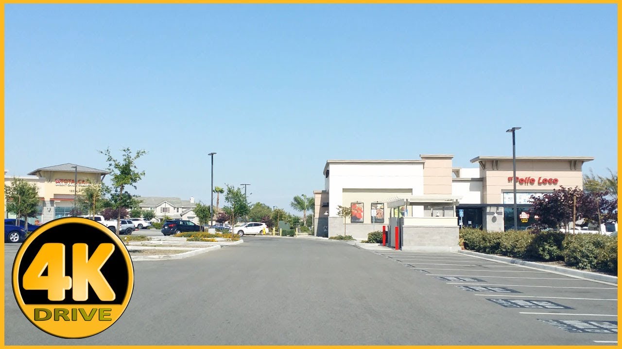 Driving Tour of Eastvale Marketplace (Shopping mall) [4K]