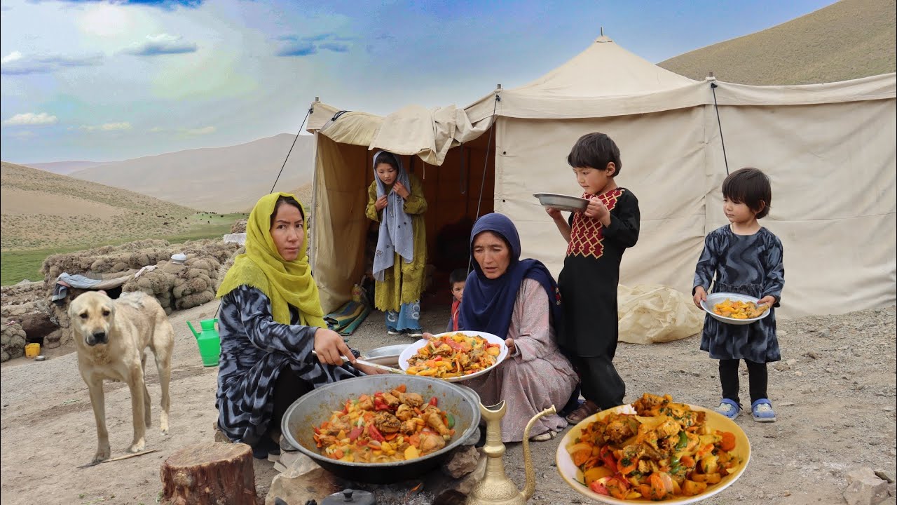 Organic Mountain Village Life in Afghanistan | shepherd Mother Cooking Village Style Food