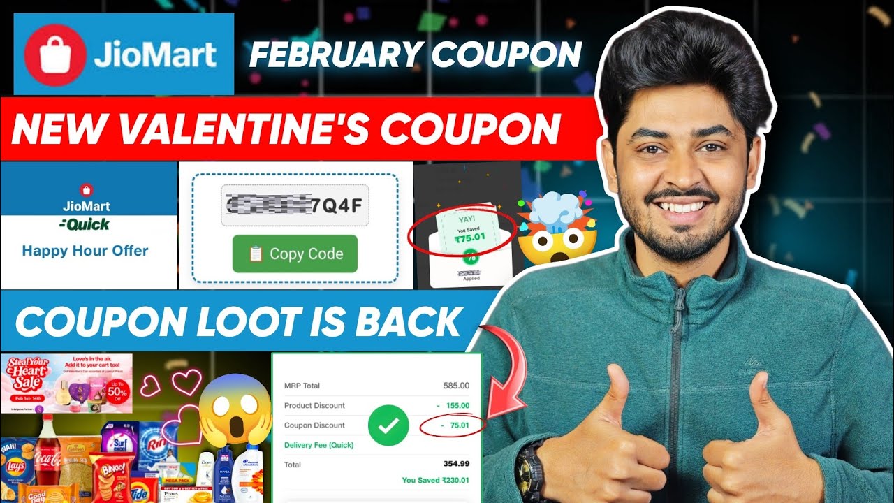 Jiomart offer today Valentines Offer 2026 | Jiomart Coupon Today | Happy Hour Jiomart Quick Offer