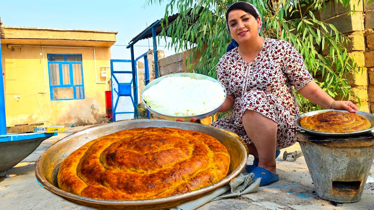 Traditional Cheese & Stuffed Pumpkin + Herb Bread / A Day of Rural Life in Iran