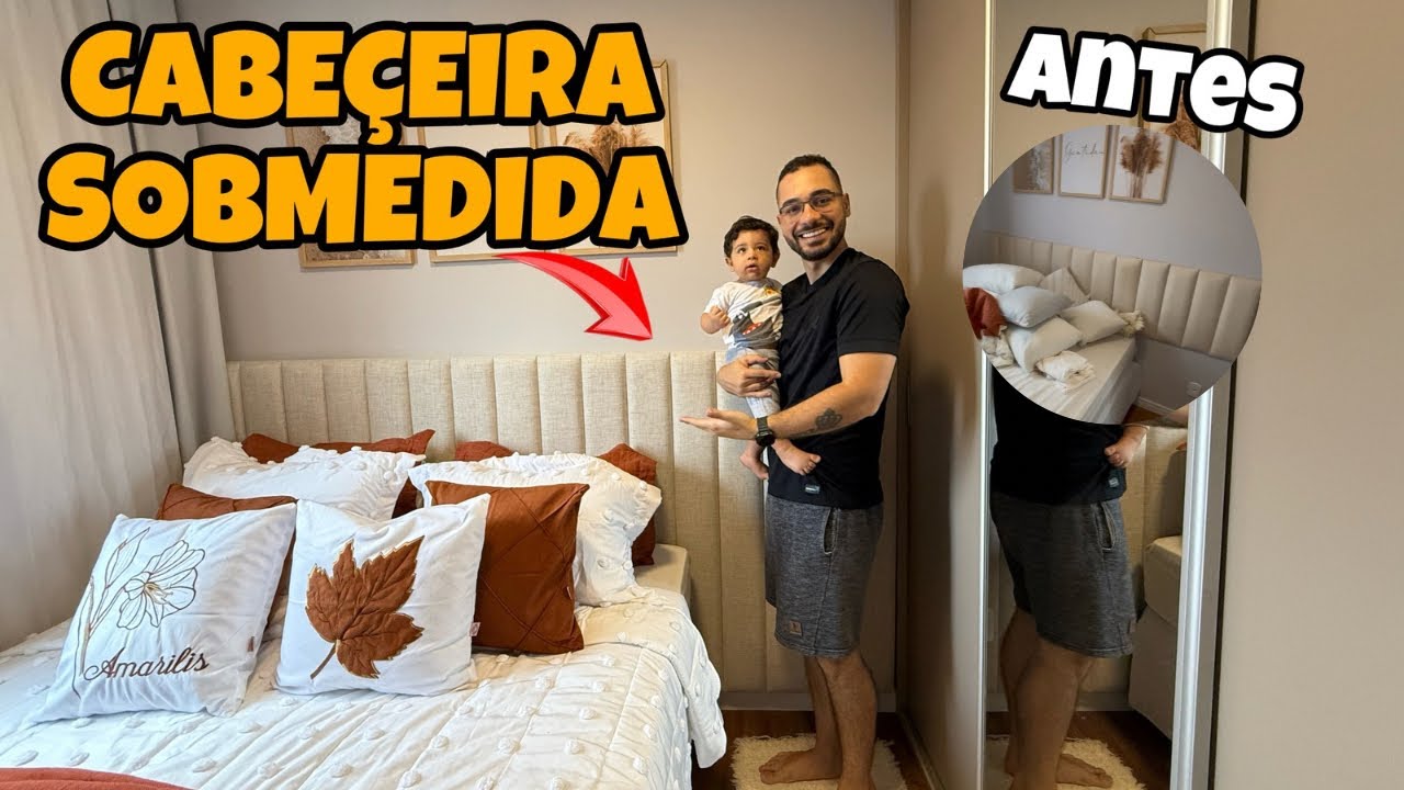 FIZEMOS UMA CABEÇEIRA PREMIUM SOBMEDIDA e o QUARTO do NOSSO APARTAMENTO mudou COMPLETAMENTE !!