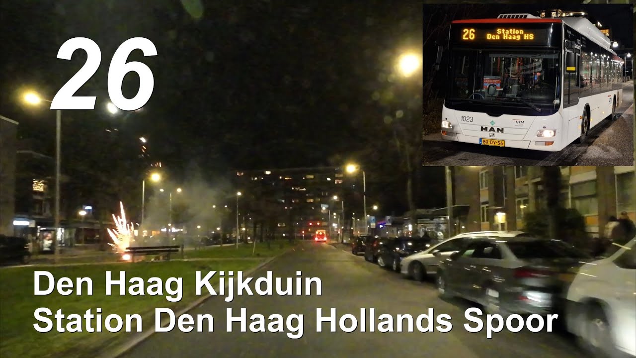 HTM lijn 26: Kijkduin - Station Den Haag HS - Garage Telexstraat | omleiding | HTM 1023 | '22