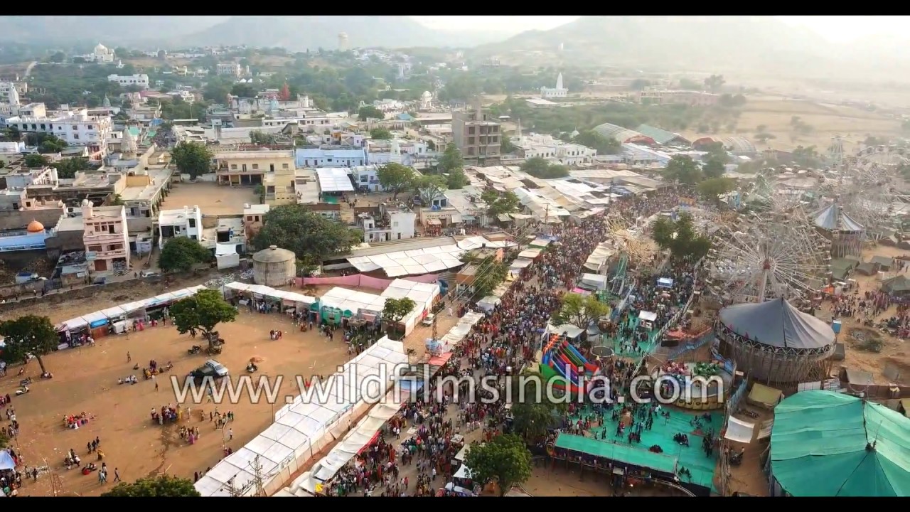 Aerial view of Pushkar camel fair, Rajasthan