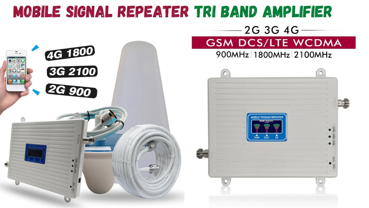 Mobile Signal Repeater Tri Band Amplifier | Cell Phone Signal Booster | 2G 3G 4G Network GSM 900+