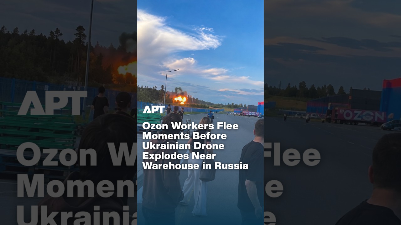 WATCH: Ozon Workers Evacuate Seconds Before Drone Strike Near Warehouse in Russia | APT