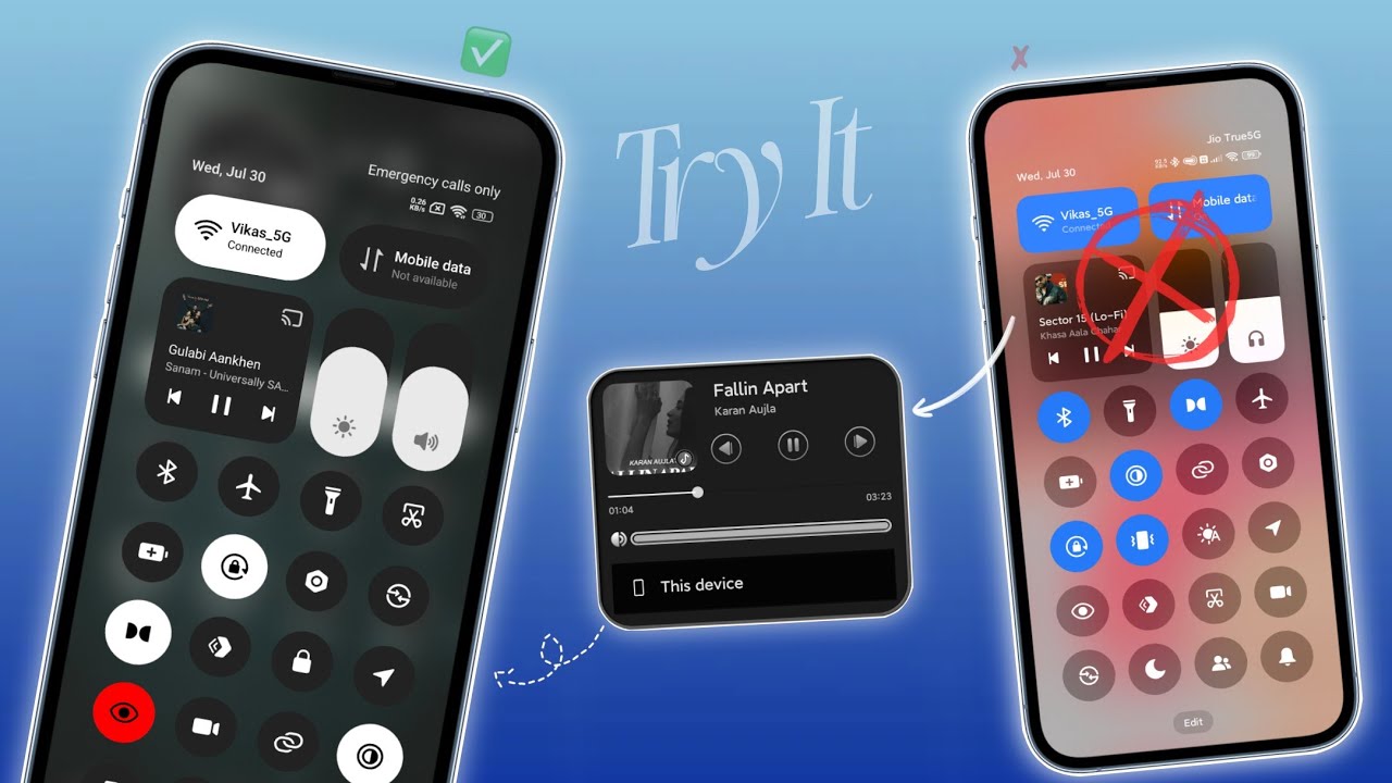 Xaiomi Hyperos New Control Center Looking | Dark control center Theme For Redmi & Poco Phone's 