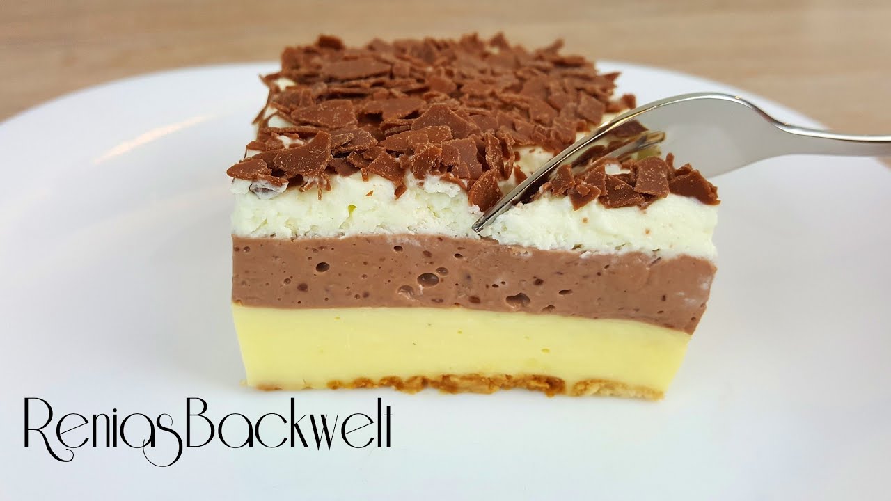 Erst Kekse, dann hei&szlig;er Pudding / einfacher Puddingkuchen