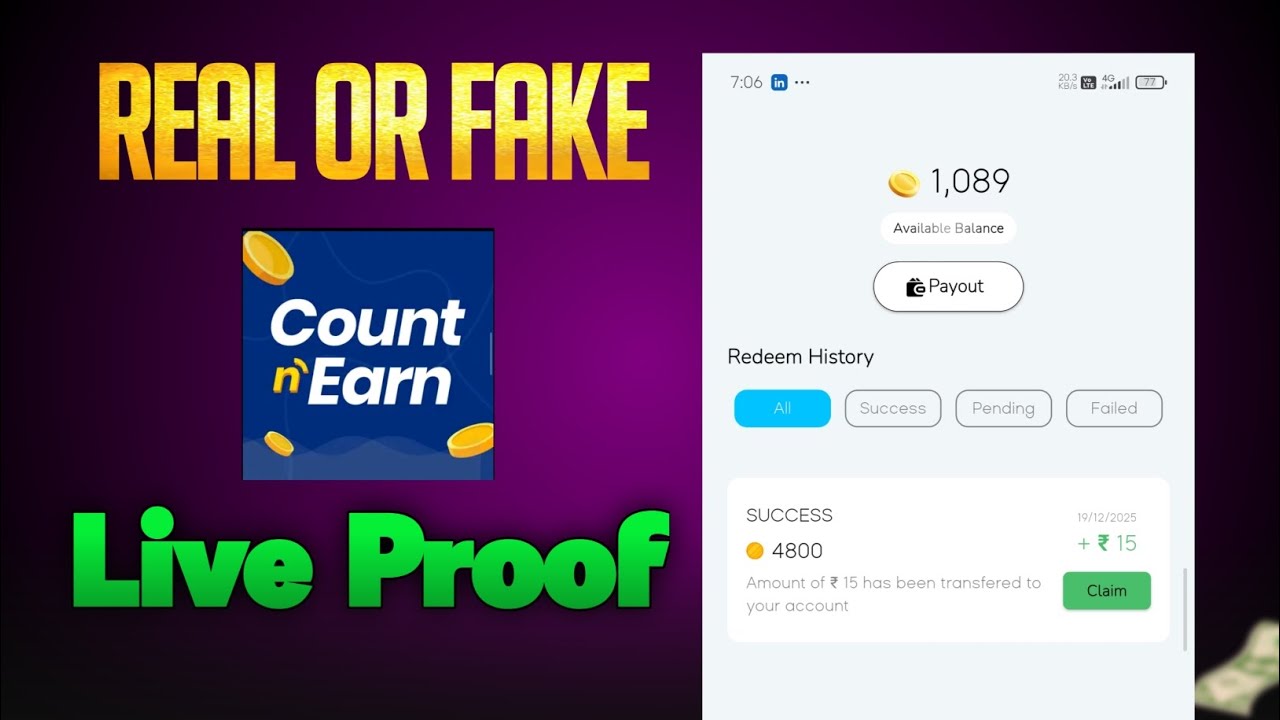Count & Earn App Real or Fake | Live Withdrawal | How to Withdraw Money from Count and Earn App 2026