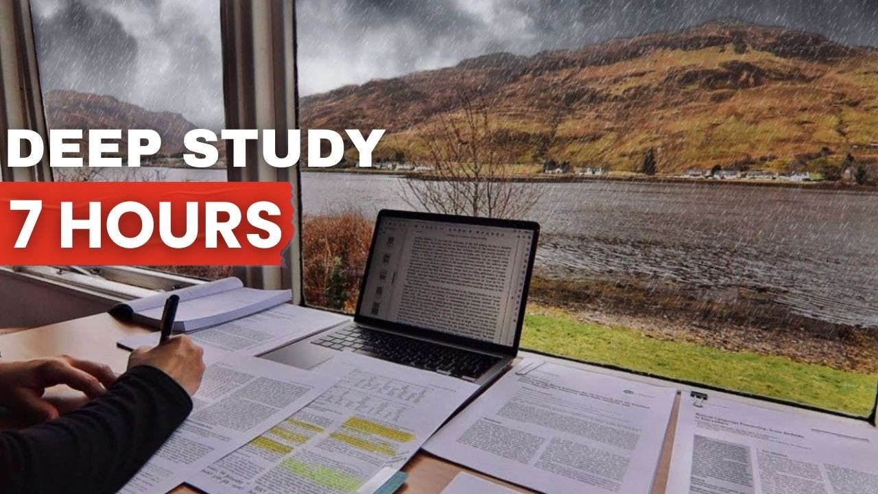 12+ HOUR STUDY WITH ME on A RAINY DAY 🎓  Scottish Highlands | Pomodoro | Deep Work Mode | No Music