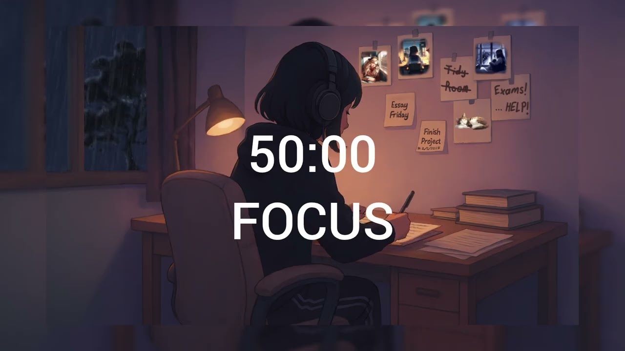 1am study session | Study With Me | 50/10 Pomodoro | Rain Ambience | Deep Focus