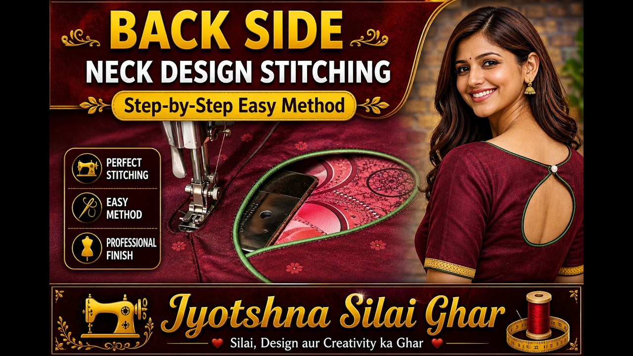 Back Side Neck Design Stitching || Step-by-Step Easy Method || Jyotshna Silai Ghar