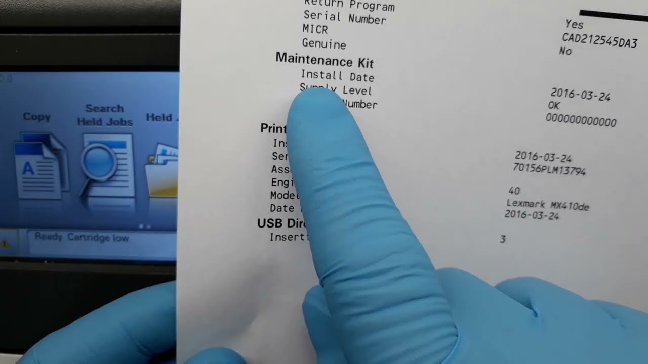 HOW TO RESET MAINTENANCE KIT COUNTER ON LEXMARK MX410, MX510, MX511, MX610, MX611, MX710, MX711