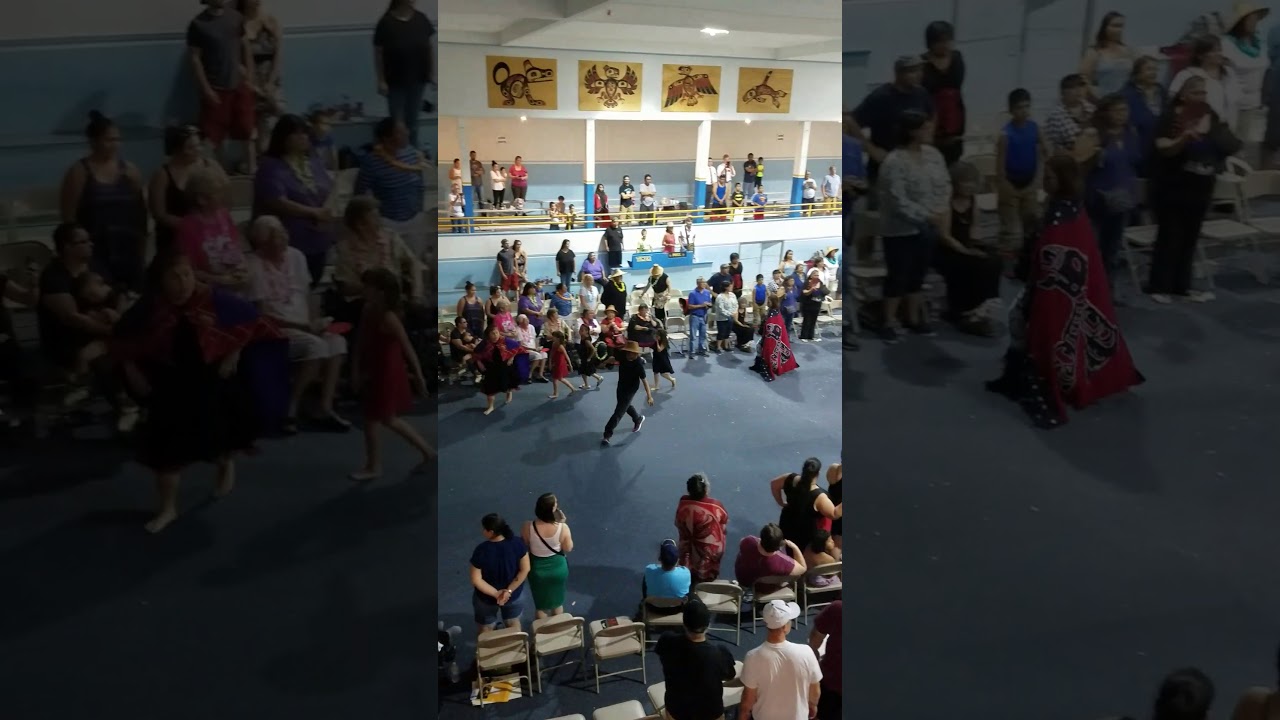 Git Leeksa Aks entrance at the 30th anniversary of the 4th Generation Dancers Potlach
