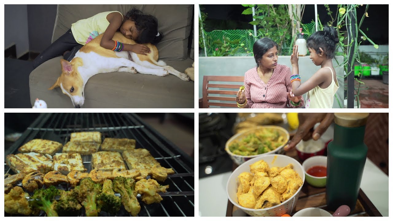 Veg barbeque night with family/Tandoori mushroom and garlic paneer recipe