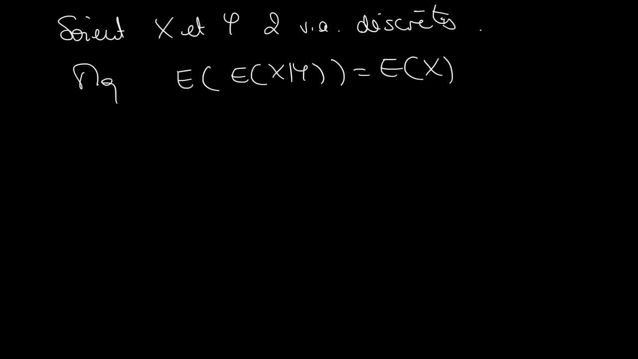 Espérance de l’espérance conditionnelle: E(E(X|Y))=E(X)