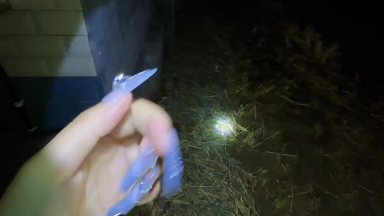 户外打野ASMR 漆黑的夜晚，指甲看着害怕