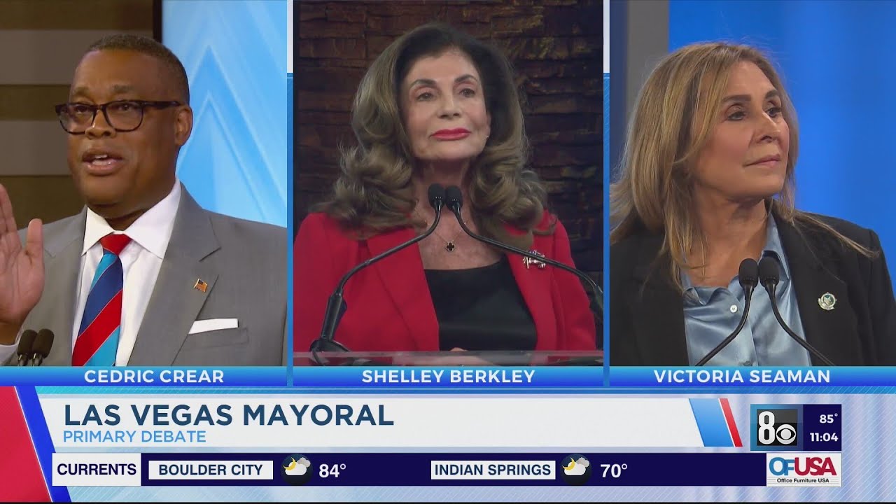 Top 3 candidates for City of Las Vegas mayor's race touch on heated issues during debate
