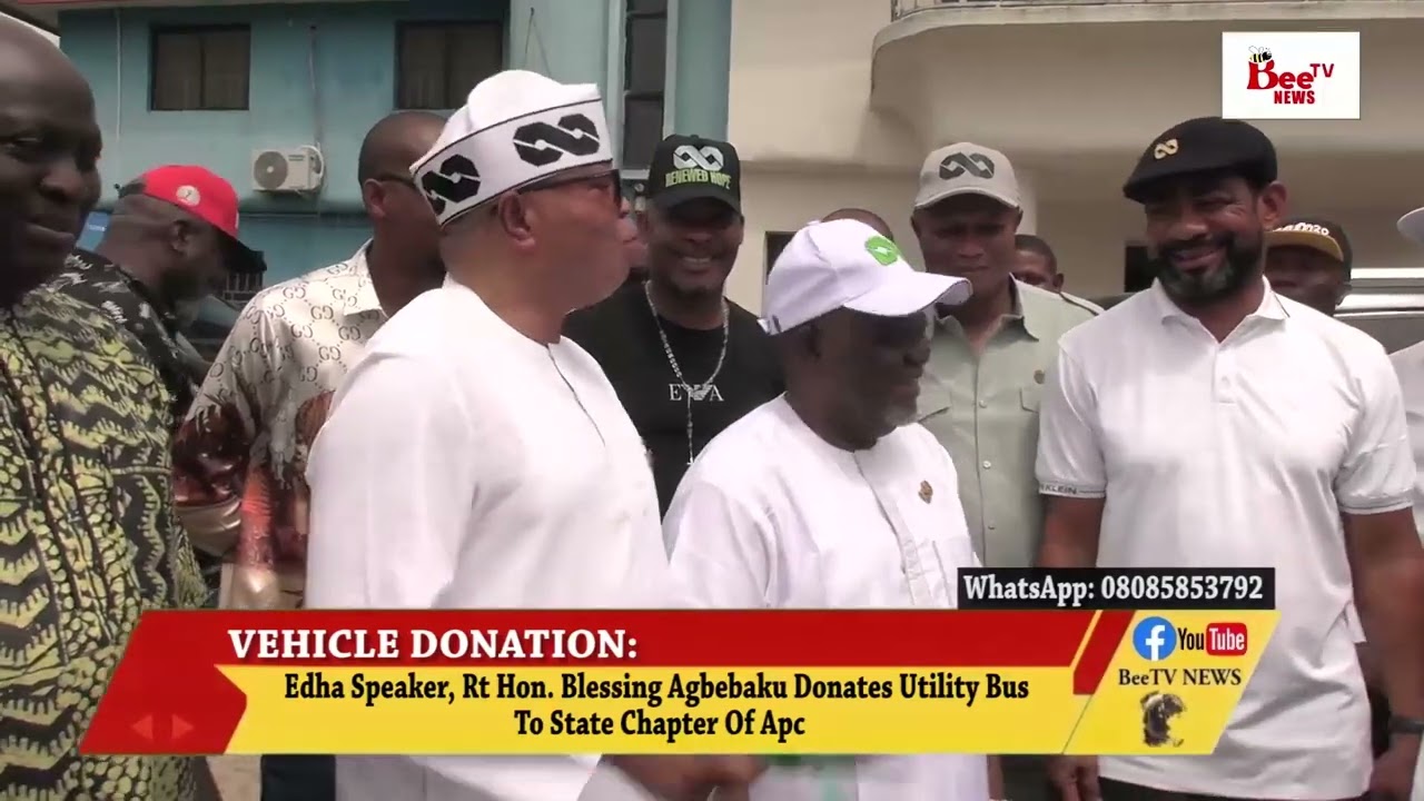 VEHICLE DONATION: EDHA Speaker, Rt Hon. Blessing Agbebaku Donates Utility Bus To Edo APC.