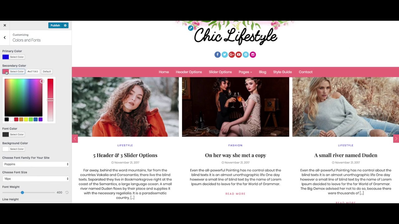 Chic Lifestyle WordPress Theme - Overview | Feminine Blog Website