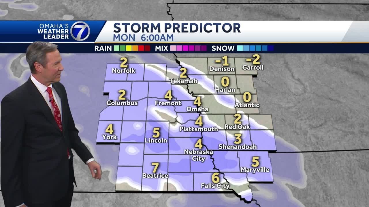 Snow Monday morning around Omaha