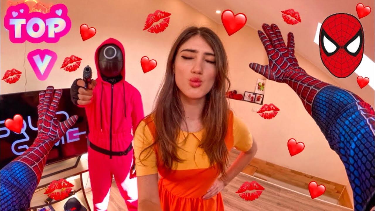BEST TOP 5 CRAZY GIRL IN LOVE MAKES SPIDER-MAN PLAY A SQUID GAME (Love Parkour POV)