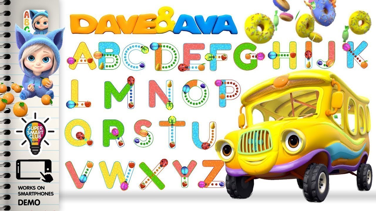 Написание алфавитов с помощью приложения Dave and Ava Tracing