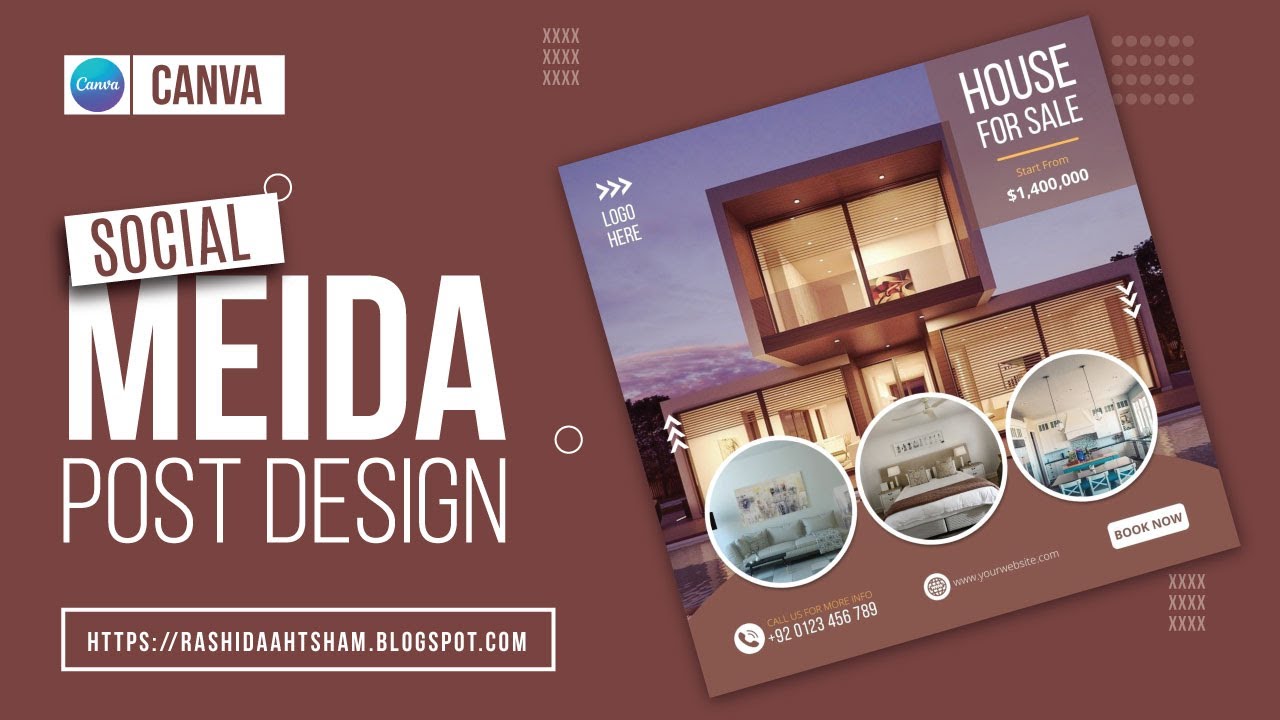 Real Estate Post Design for Social Media in Canva (Speed Art)