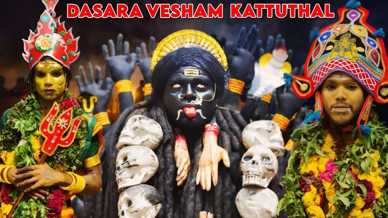 💥 குலசைக்கு பிரவீன் மயான காளி வேஷம் கட்டுதல் 🙏 KULASAI DARASA 2024