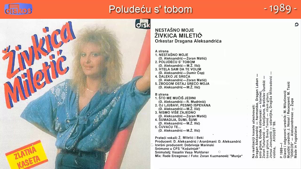 Zivkica Miletic - Poludecu s' tobom - (Audio 1989)