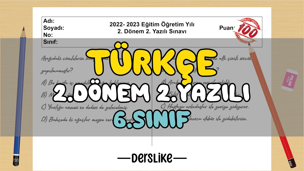 6. Sınıf Türkçe 2.Dönem 2.Yazılı Soruları #2023