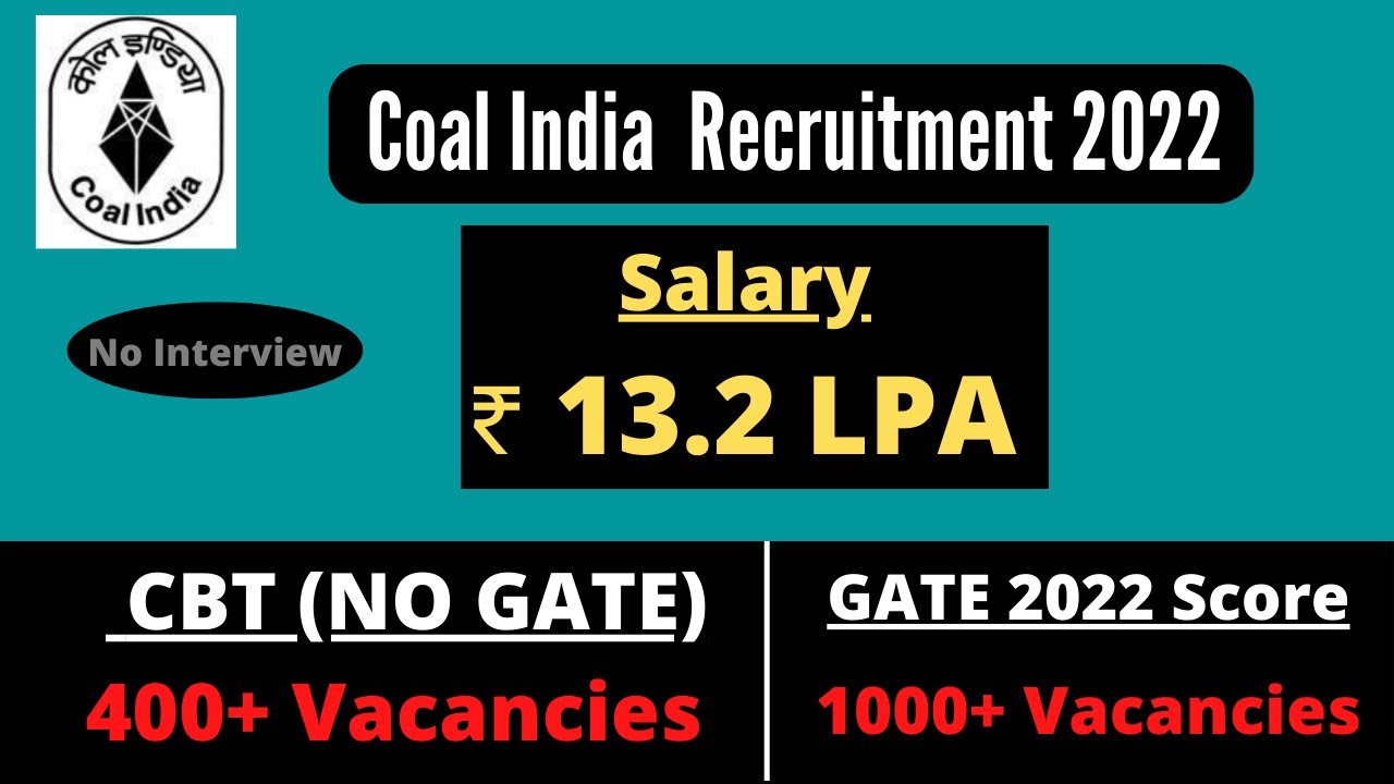Coal India Recruitment 2022 | Management Trainees through CBT |CIL MT Recruitment |MBA, Engg & more
