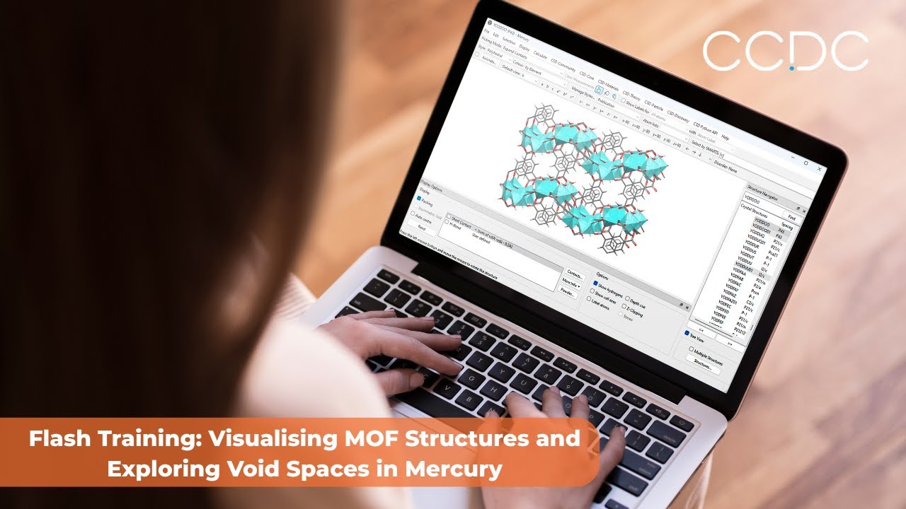 Flash Training: Visualising MOF structures and exploring void spaces in Mercury