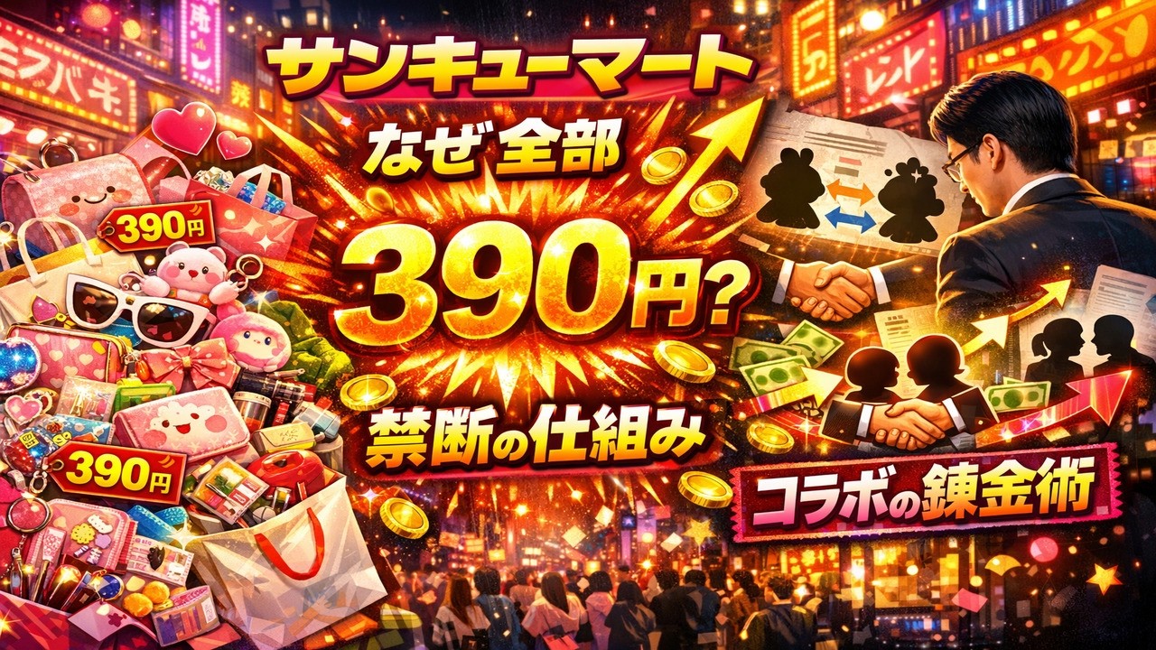 なぜ全部390円？「サンキューマート」がサンリオやディズニーと組める“禁断”の裏側。財布を支配する魔法のロジックWhy $3.90? How Thank You Mart Rules Culture!