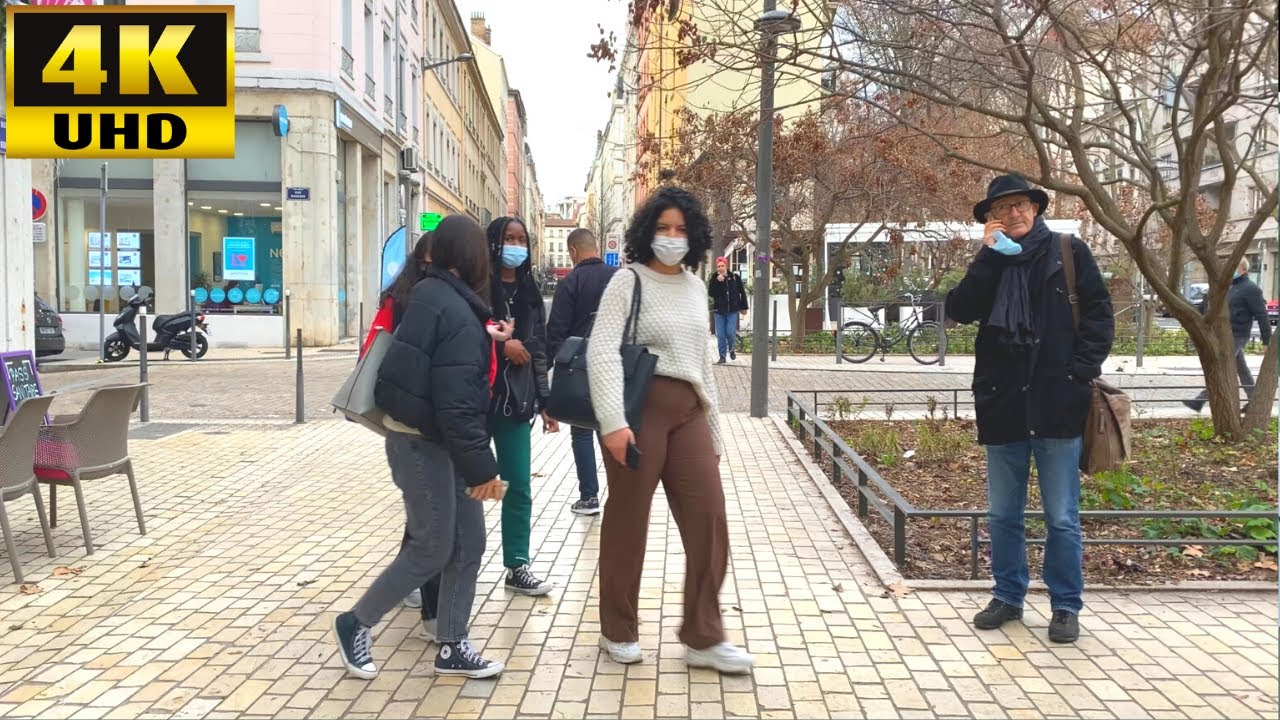 WALKING Tour, Discover France, Walk To LYON part dieu les Brotteaux , OLD BULDING 4k