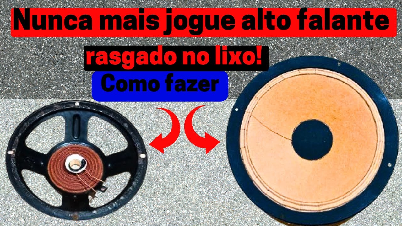 Como recuperar alto falante rasgado com papelão sem gastar nenhum centavo