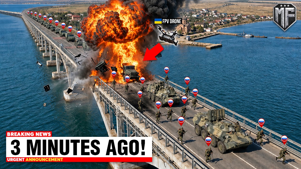 Russia&rsquo;s Military Supply Convoy Enter the Last Bridge to Crimea - 3 Minutes Later, GONE!