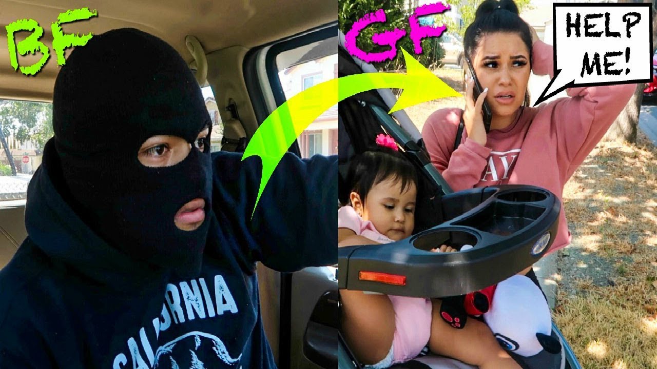 I Followed My GIRLFRIEND & BABY DISGUISED As A ROBBER!! **COPS ACTUALLY SHOWED UP!!**