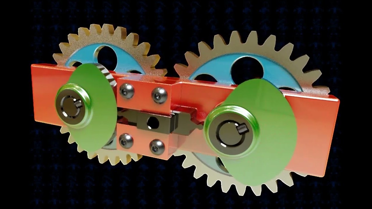 7  Double Dwell Reciprocating Cams Mechanism 3D Model