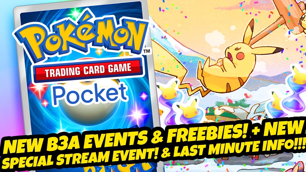 *NEW B3A EVENTS & FREEBIES!* + New SPECIAL Stream Event! Last Minute Info 2 Know (Pok&eacute;mon TCG Pocket