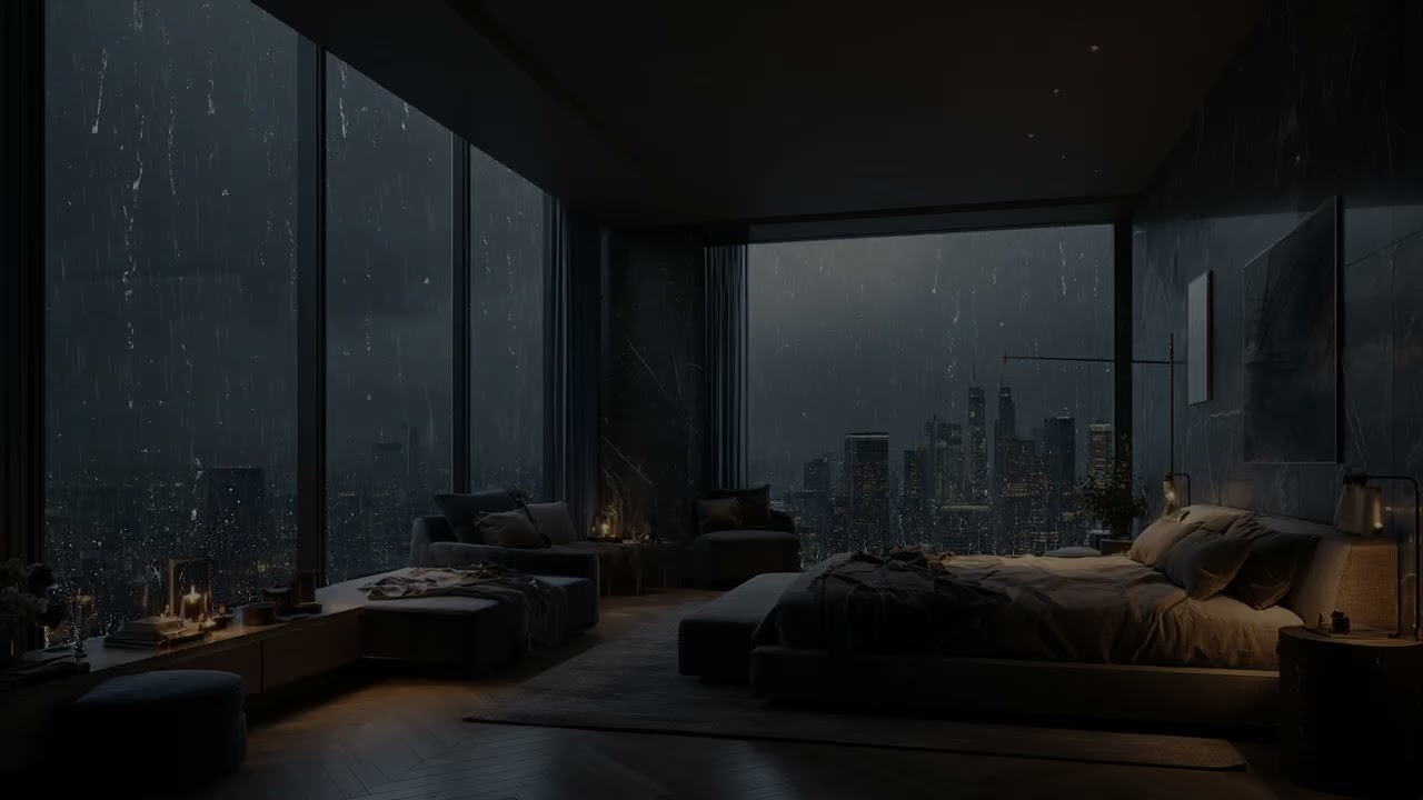Warm rain ambience hums quietly 🎧 helping rest arrive without rush or effort tonight