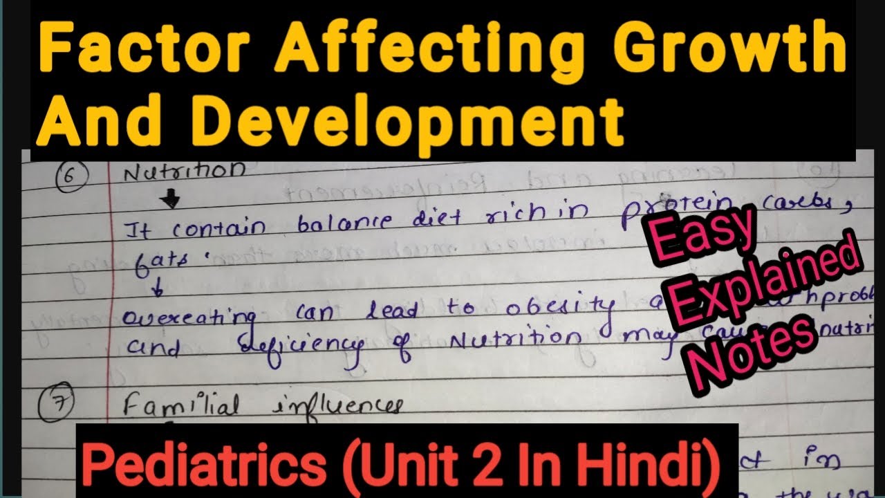 Notes of Factor Affecting Growth And Development in Pediatrics Nursing in Hindi (Unit 2)