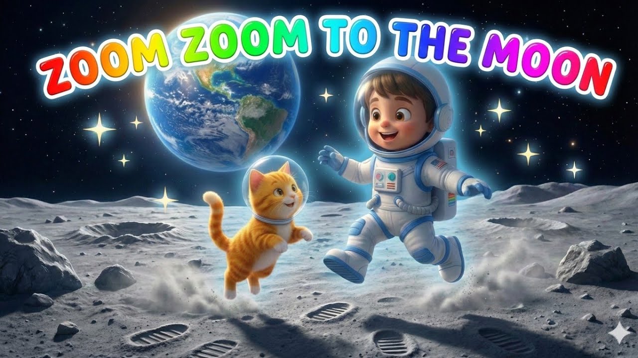 Zoom Zoom to the Moon 🚀🌙 | Space Song for Kids | Rhymeberry World